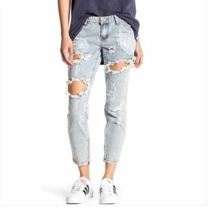 One Teaspoon Free Birds Low Waist Denim Thrashed Jeans